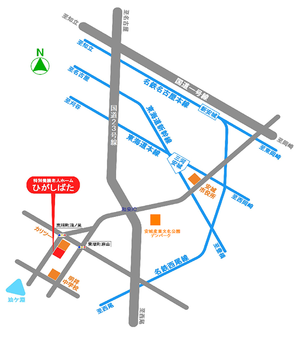 特別養護老人ホEムひがしばた地図